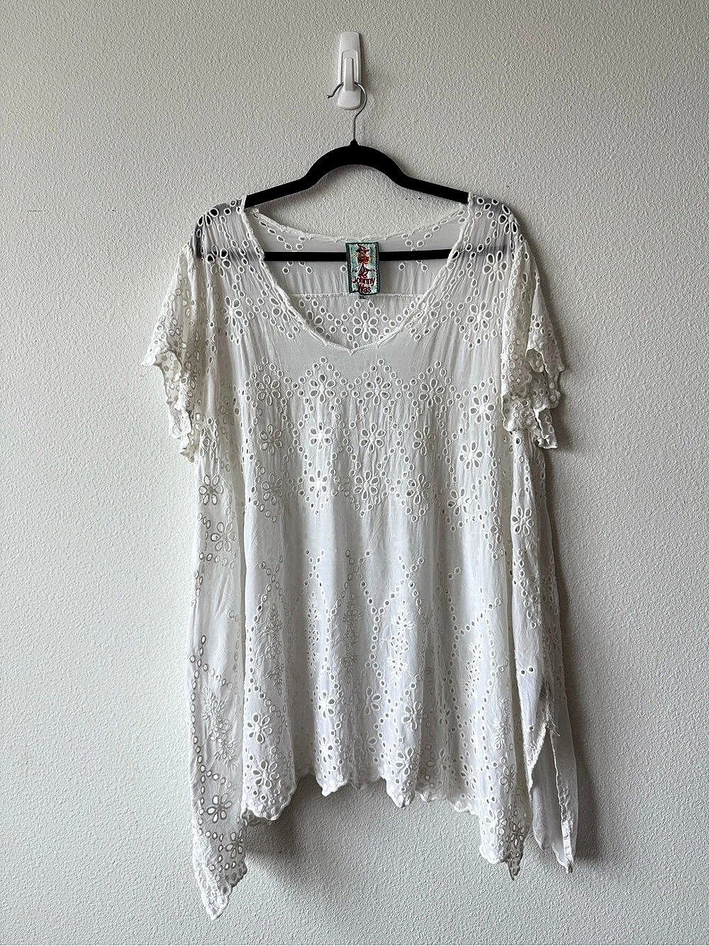 Johnny Was White Eyelet Tunic Size XL